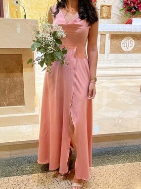 Pink Bridesmaid Wedding Cocktail Dress